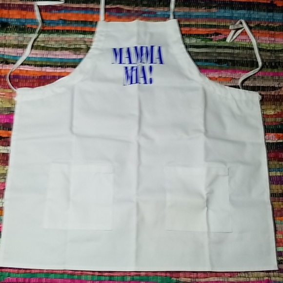 Mama Mia! From the Show UNISEX white & blue Apron. - Picture 4 of 8